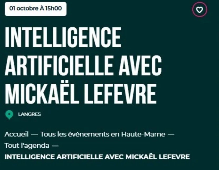 Intelligence artificielle à langres avec Mickaël Lefèvre